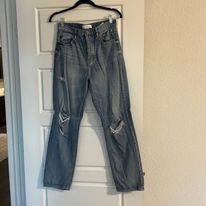 Boyfriend style jeans with distressing